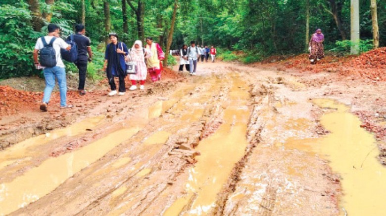 সীতাকুণ্ডের ইকোপার্ক সড়কের কাজ ধীর, ভোগান্তিতে পর্যটক