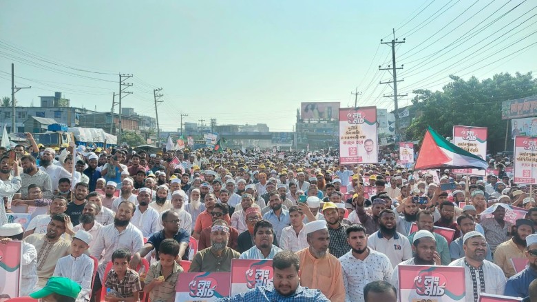 ভোগড়া বাইপাসে ১১ দলের পথসভা রূপ নিল জনসভায়